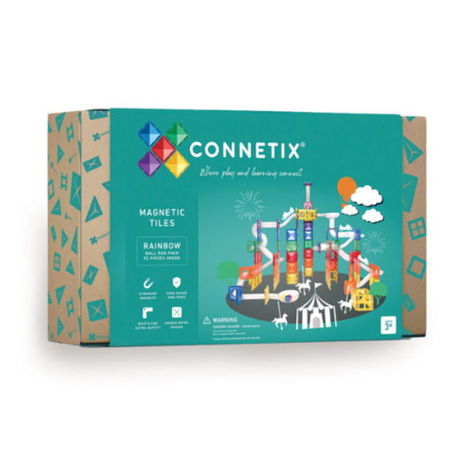 Connetix Magnetisch bouwset, Connetix - Regenboog Knikkerbaan (Rainbow Ball Run Pack 92 pc)