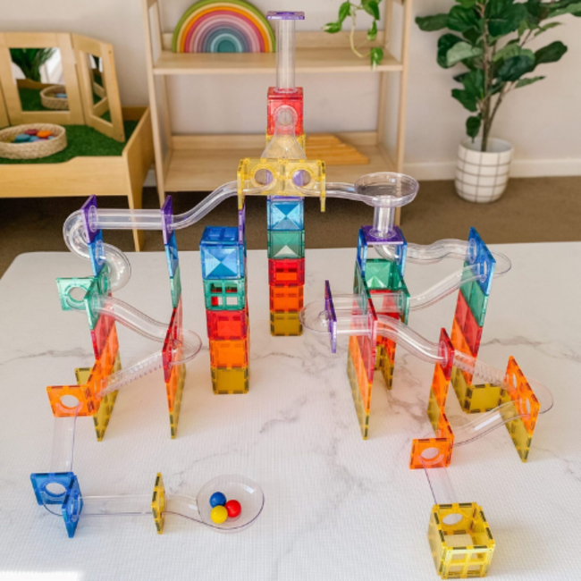 Connetix Magnetisch bouwset, Connetix - Regenboog Knikkerbaan (Rainbow Ball Run Pack 92 pc)