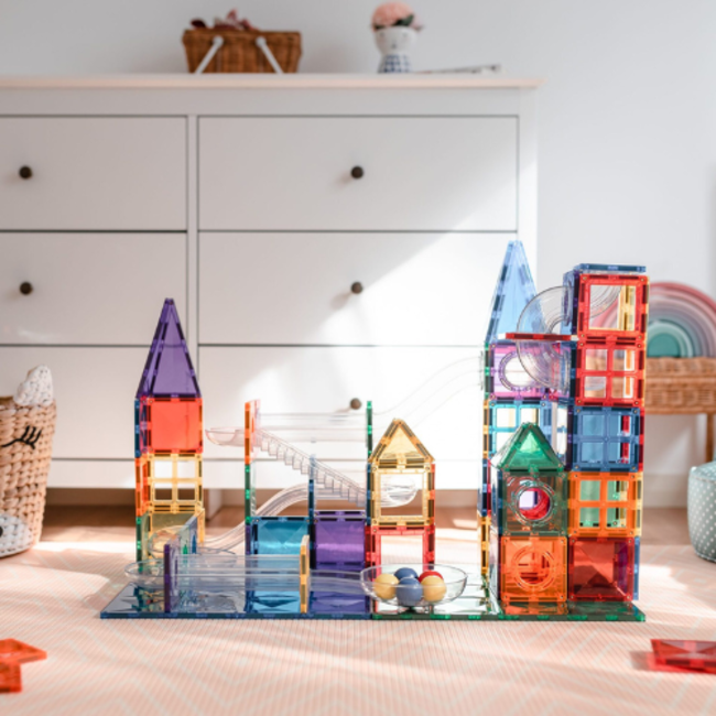 Connetix Magnetisch bouwset, Connetix - Regenboog Knikkerbaan (Rainbow Ball Run Pack 92 pc)