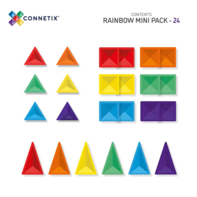 Connetix Magnetisch bouwset, Connetix - Regenboog Mini set 24 stuks (Rainbow Mini Pack 24 pc)