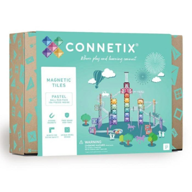 Connetix Magnetisch bouwset, Connetix - Pastel Knikkerbaan (Pastel Ball Run Pack 106 pc)