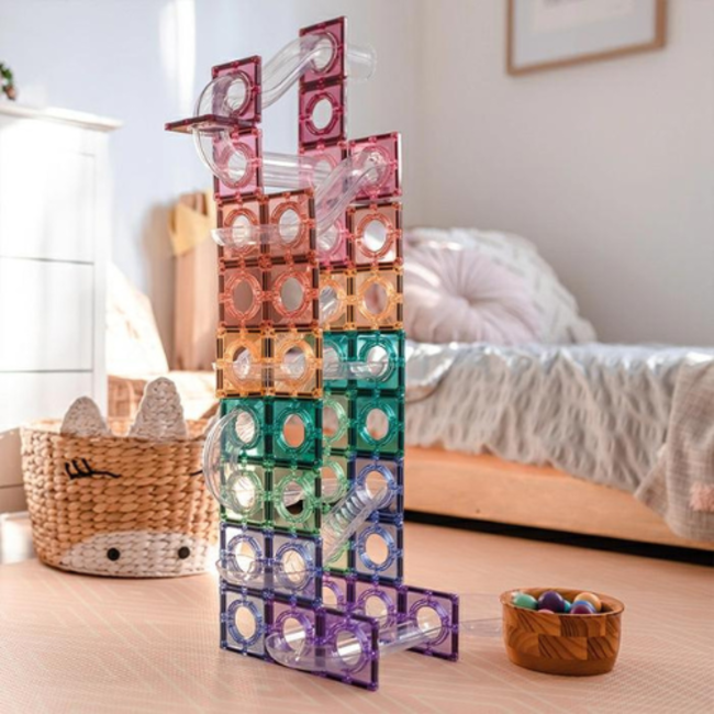 Connetix Magnetisch bouwset, Connetix - Pastel Knikkerbaan (Pastel Ball Run Pack 106 pc)