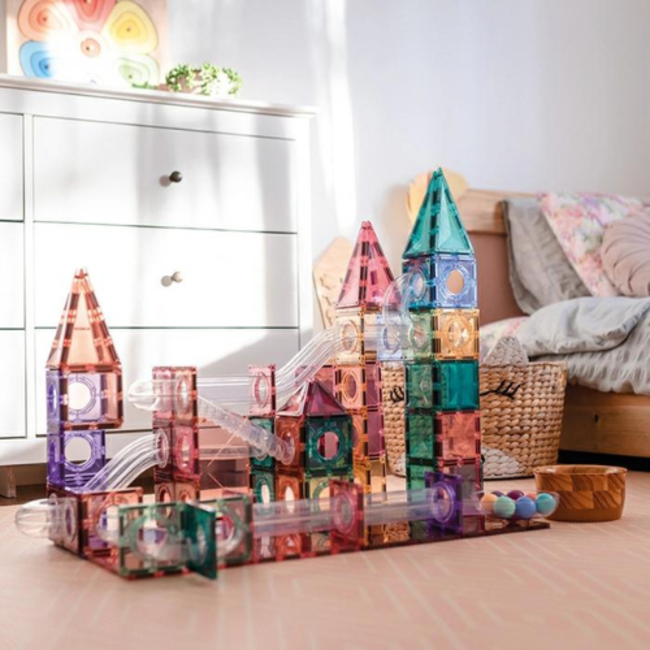 Connetix Magnetisch bouwset, Connetix - Pastel Knikkerbaan (Pastel Ball Run Pack 106 pc)