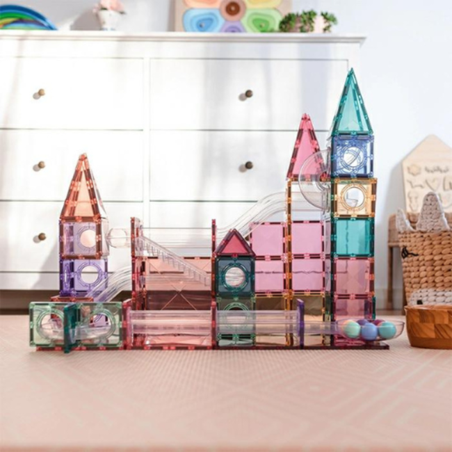 Connetix Magnetisch bouwset, Connetix - Pastel Knikkerbaan (Pastel Ball Run Pack 106 pc)