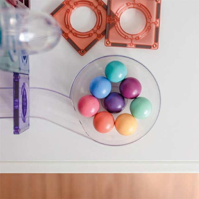 Connetix Magnetisch bouwset, Connetix - Pastel Knikkerbaan (Pastel Ball Run Pack 106 pc)