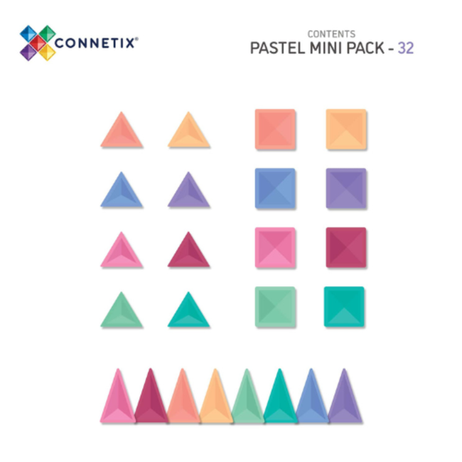 Connetix Magnetisch bouwset, Connetix - Pastel Mini set  (Pastel Mini Pack 32 pc)