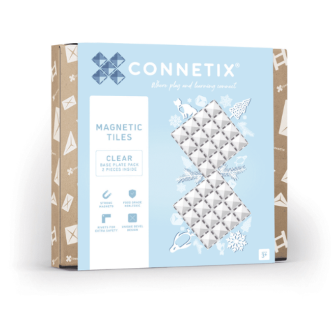 Connetix Magnetisch bouwset, Connetix - Basis bouwplaten transparant 2 stuks (Clear Base Plate Pack 2pc)