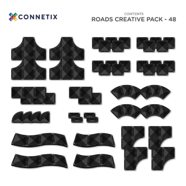 Connetix Magnetisch bouwset, Connetix - Creatief Wegenpakket 48 st. (Creative Roads Pack 48 pc)