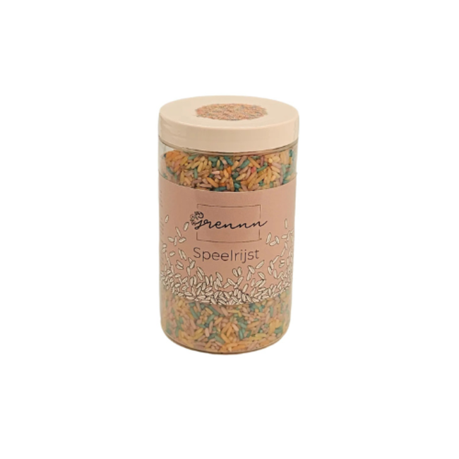 Grennn Sensorisch speelgoed, Grennn speelrijst pastel mix 300 gram