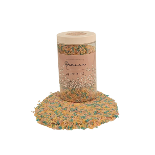 Grennn Sensorisch speelgoed, Grennn speelrijst pastel mix 300 gram