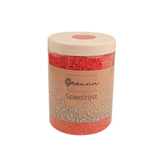 Grennn Sensorisch speelgoed, Grennn Speelrijst - Rood, 750 gr.