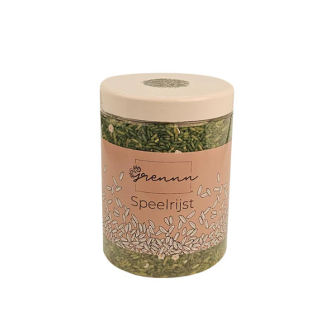 Grennn Sensorisch speelgoed, Grennn Speelrijst - white flower  mix, 750 gr.