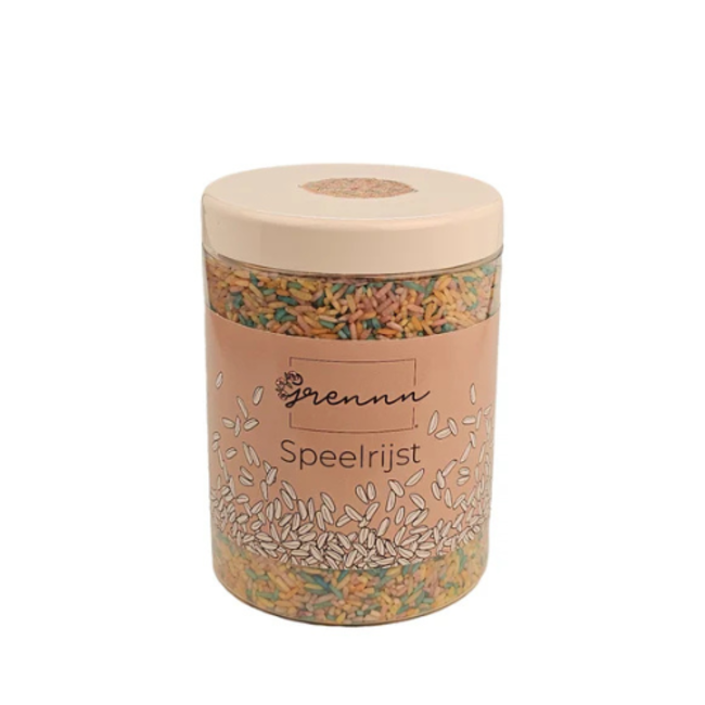 Grennn Sensorisch speelgoed, Grennn Speelrijst - Pastel mix, 750 gr.