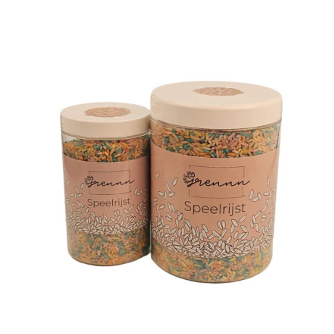 Grennn Sensorisch speelgoed, Grennn Speelrijst - Pastel mix, 750 gr.