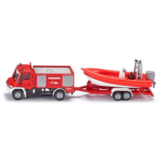 Siku Siku Unimog brandweer met boot