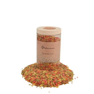 Grennn Sensorisch speelgoed, Grennn speelrijst autumn mix 300 gram (herfst)