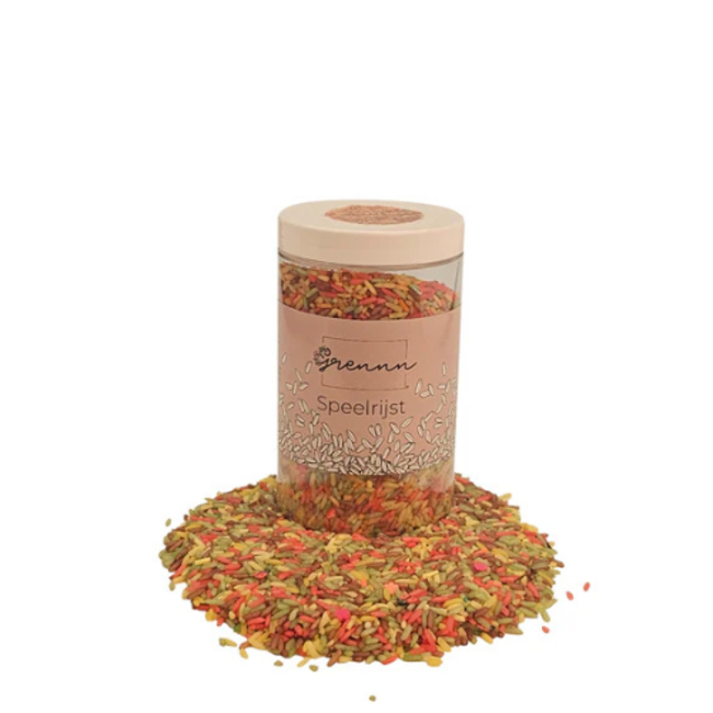 Grennn Sensorisch speelgoed, Grennn speelrijst autumn mix 300 gram (herfst)