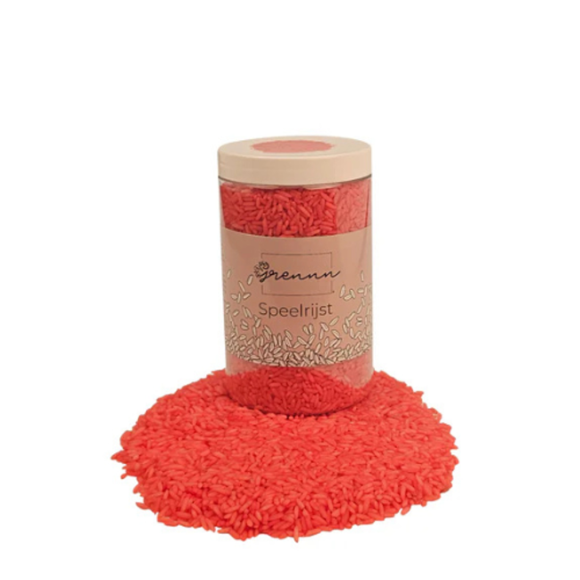 Grennn Sensorisch speelgoed, Grennn speelrijst rood 300 gram