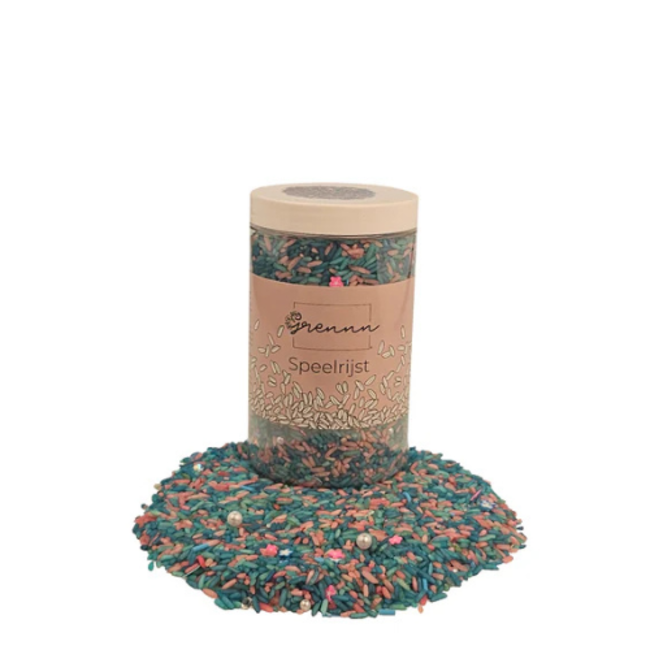 Grennn Sensorisch speelgoed, Grennn speelrijst mermaid mix 300 gram (zeemeermin)