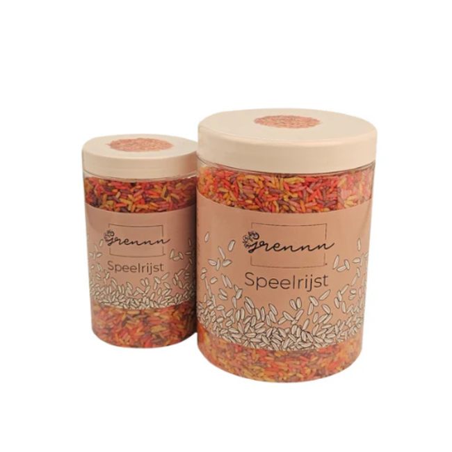 Grennn Sensorisch speelgoed, Grennn speelrijst fruit mix 300 gram