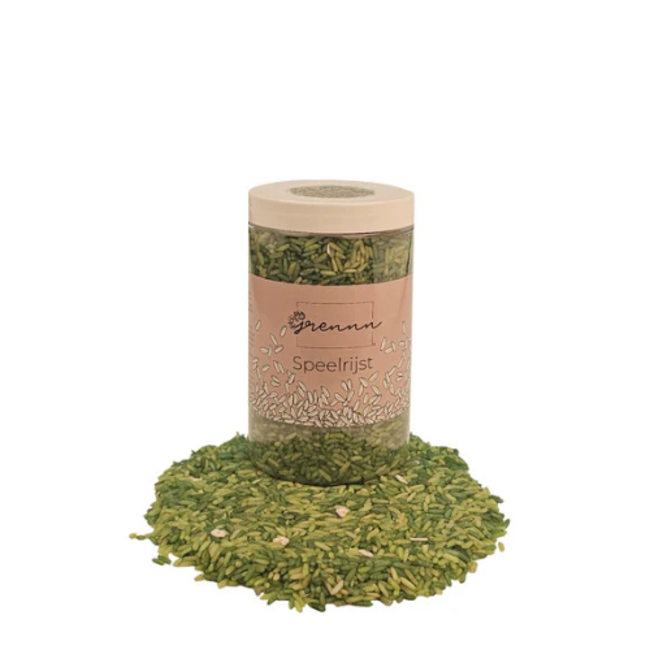 Grennn Sensorisch speelgoed, Grennn speelrijst white flower mix 300 gram
