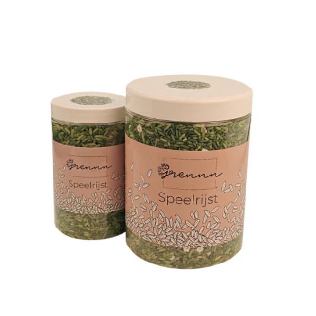 Grennn Sensorisch speelgoed, Grennn speelrijst white flower mix 300 gram