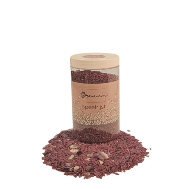 Grennn Sensorisch speelgoed, Grennn speelrijst shiny stone mix 300 gram (stenen)