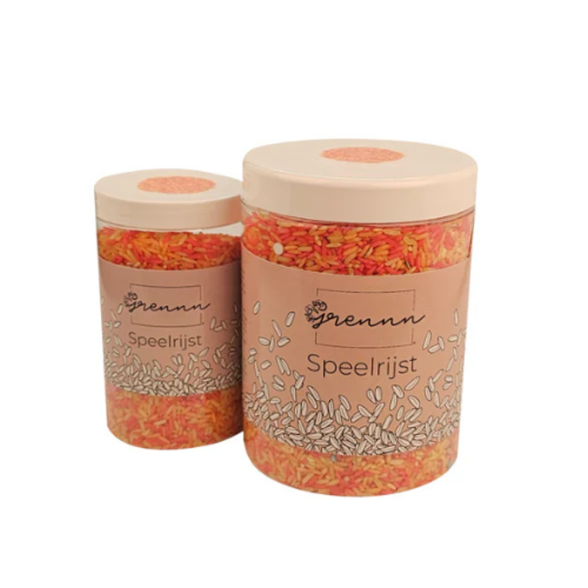 Grennn Sensorisch speelgoed, Grennn speelrijst confetti mix 300 gram
