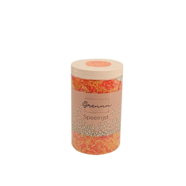 Grennn Sensorisch speelgoed, Grennn speelrijst confetti mix 300 gram