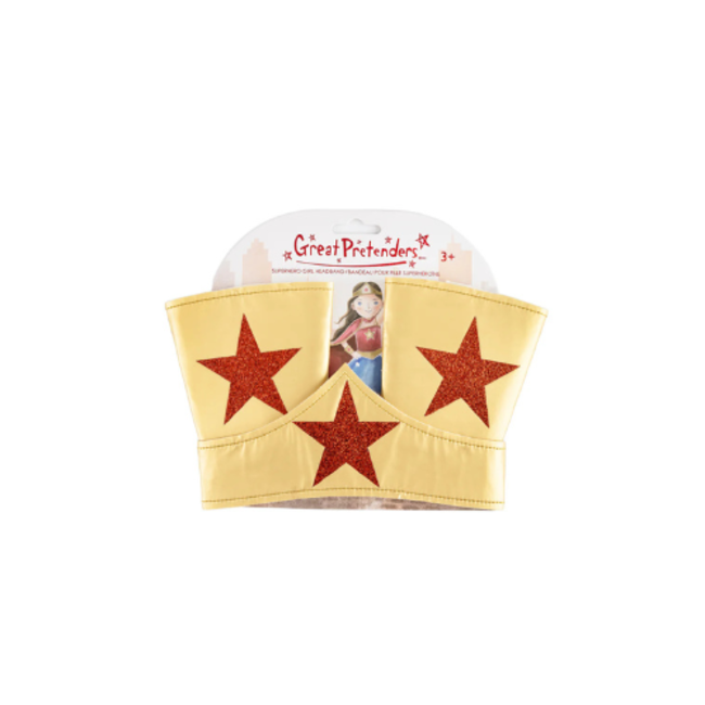 Great Pretenders Superhero Girl Hoofdband met Polsbandjes Set (3 stuks)
