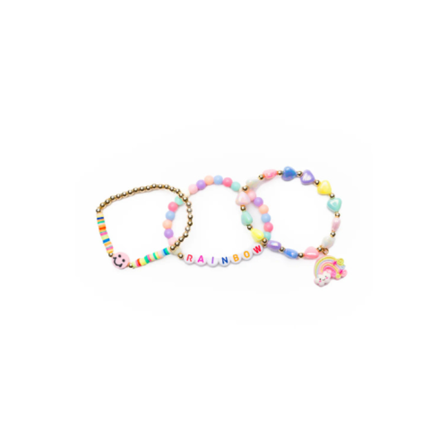 Great Pretenders Rainbow Smiles Armband, 3 stukken.