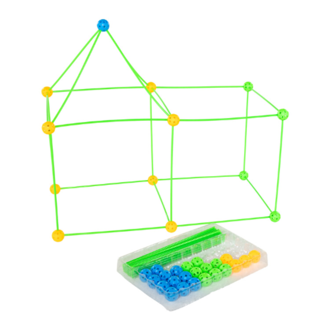 Bouwspeelgoed, Bouwset Ballen en Staven, 100dlg.
