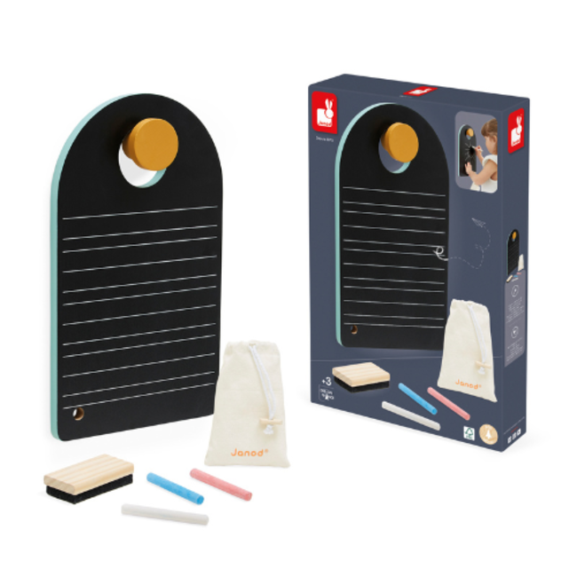 Janod Janod Schoolbord - Draagbaar Bord met krijtjes