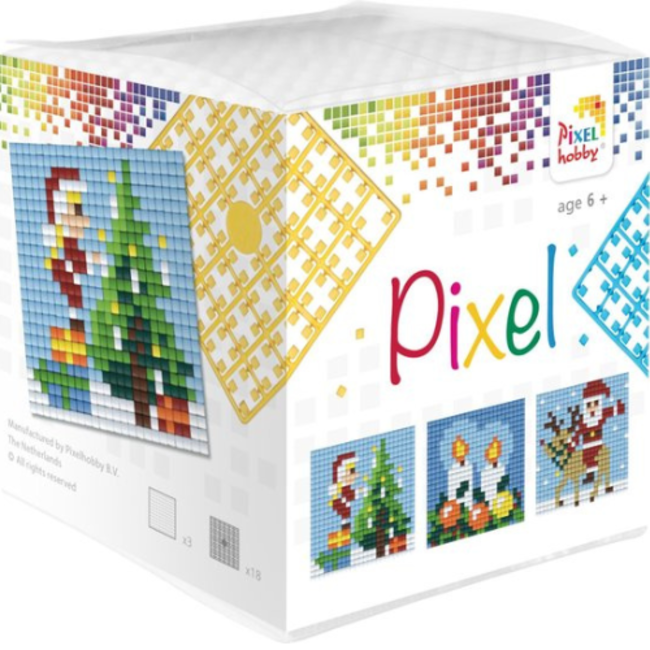 Pixelhobby Knutselen, Pixelhobby - Pixel cube, Christmas 6+