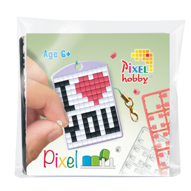 Pixelhobby Knutselen, Pixelhobby - Medaillion startset, I Love You 6+