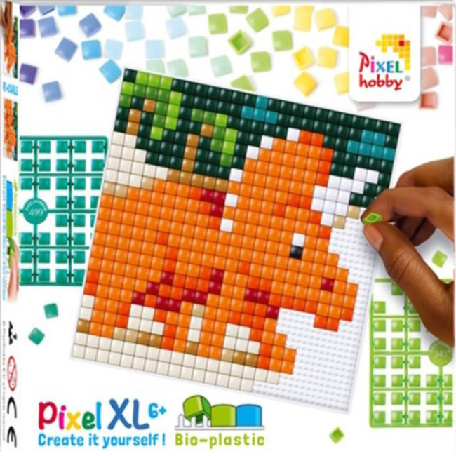 Pixelhobby Knutselen, Pixelhobby - Pixel XL set flexible baseplate, Dinosaurus 6+