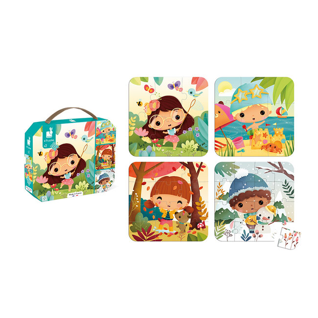 Janod Janod Puzzel - 4 puzzels Seizoenen (6-9-12-16 stukken)