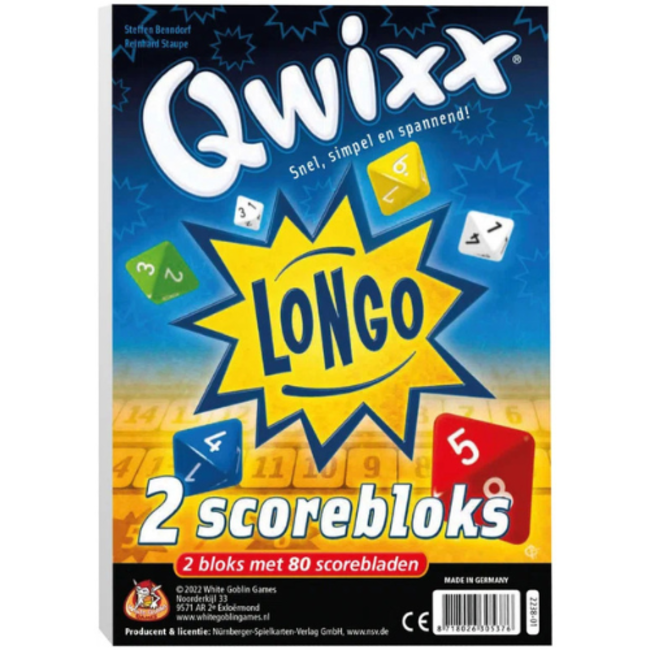 White Goblin Games Spellen, Dobbelspellen - Qwixx Longo Bloks (extra scoreblocks)