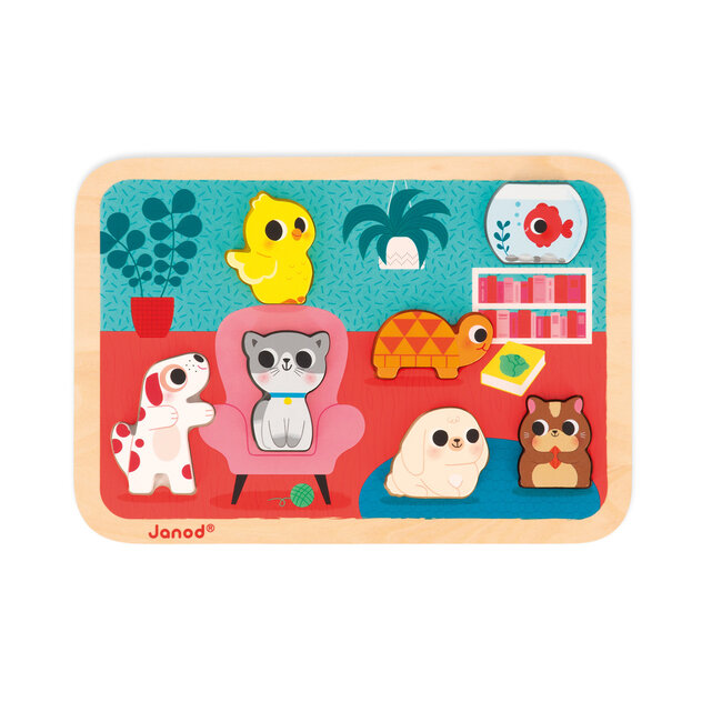 Janod Chunky Puzzel - Huisdieren