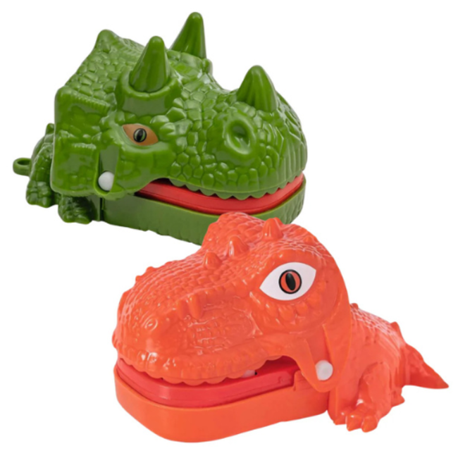 Bijtende dino happer 8,5 cm 2 assorti