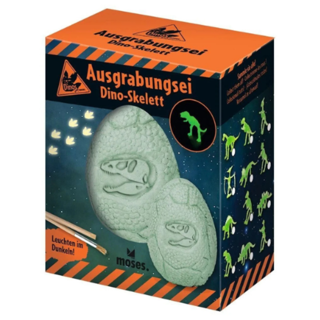 Dino uithak ei glow in the dark skelet 12 assorti