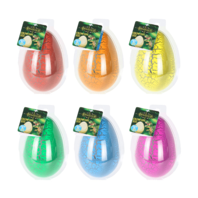 Gekleurd Dino groei-ei XL