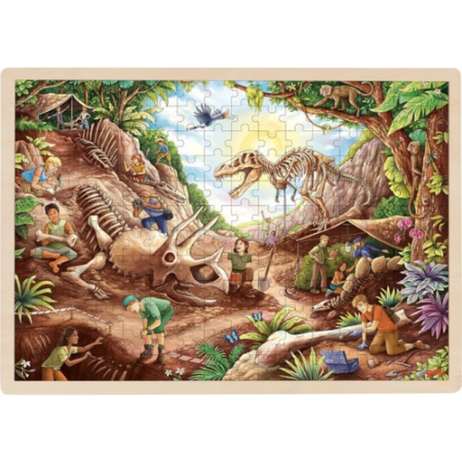 Puzzel: OPGRAAFSITE DINOS 46,5x33x1cm, 192-delig, hout, 4+