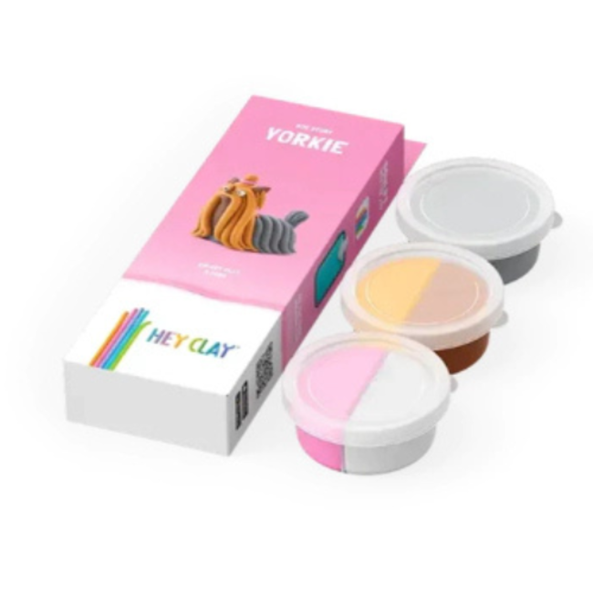 Hey Clay Knutselen, Knutselpakketten  - HeyClay - Yorkshire Terrier - 3 cans