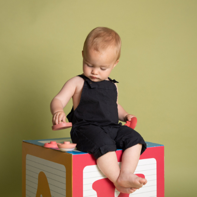 Babyspeelgoed, stapeltoren - Siliconen stapel appel, rood en roze