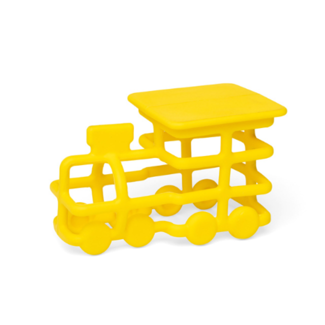Babyspeelgoed - Siliconen bijtfiguur Trein geel