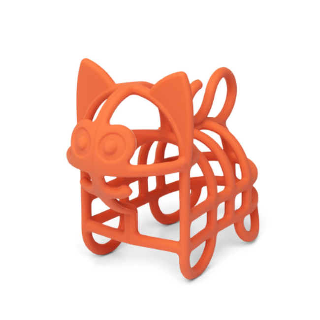 Babyspeelgoed - Siliconen bijtfiguur Kat oranje