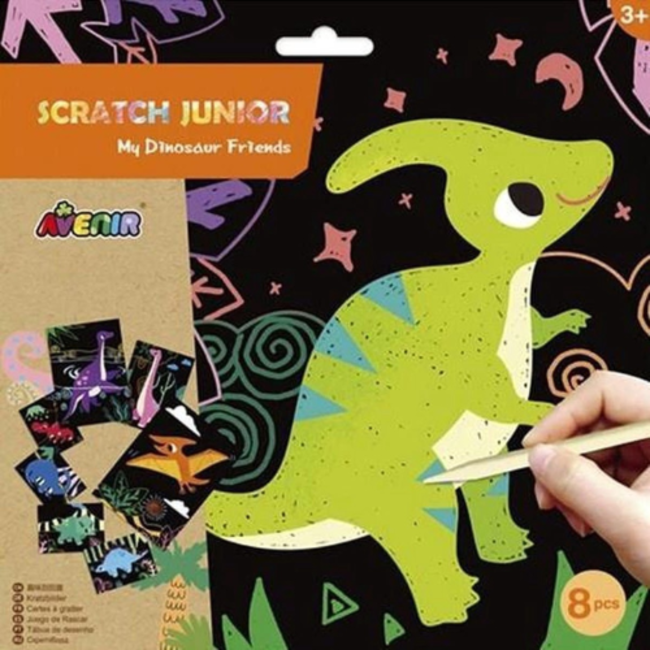 (UA)Knutselen - Scratch papier sjablonen, Dino's