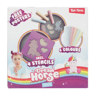 Buitenspeelgoed - Unicorn stoepkrijt met sjablonen