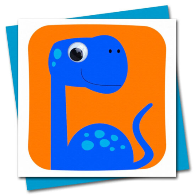 Kaart incl. enveloppe - Wiebeloogjes Stripey Dino